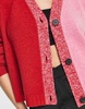 Whistles cropped wool cardigan in pink and red contrast