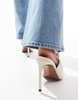 ASOS DESIGN Pardon trim detail slingback high heeled shoes in off-white