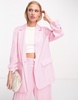 River Island ruched sleeve blazer in pink - part of a set