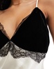 River Island lace detail satin cami top in cream