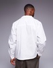 ASOS DESIGN long sleeve wrap shirt in white