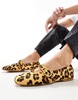 ASOS DESIGN Luxe Premium Leather Mary Jane ballet flats in Leopard