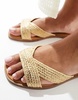 ALDO Caria woven flat sandals in gold