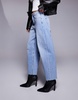 River Island oversized barrel leg jean in lightwash blue