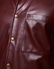 ASOS DESIGN faux leather oversize boxy shirt in burgundy - part of a set