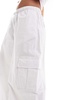 Cotton On relaxed summer cargo pants in white linen look