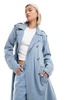 Brave Soul denim trench coat in blue bleach wash