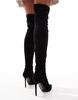 ASOS DESIGN Kathryn high-heeled over the knee boots in micro