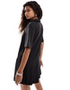 COLLUSION zip up tennis dress in black