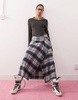 COLLUSION blanket kilt skirt in brushed mono check