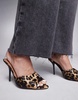 River Island satin mule heel in leopard print