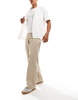 ADPT wide fit carpenter twill pants in beige