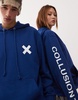 COLLUSION Unisex logo hoodie in navy