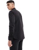 French Connection slim winged collar shirt in black