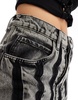 COLLUSION iconic seam detail low rise baggy jeans in acid wash gray