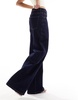 Mango wide leg jeans in dark blue