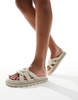 Walk London Budapest padded sandals in off-white leather