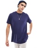 Brave Soul oversized T-shirt in navy