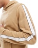 Tommy Hilfiger lounge hoodie in beige with white stripe