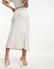 Whistles maxi skirt with button side in natural linen