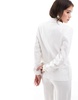 Mango linen cinched waist blazer in white - part of a set