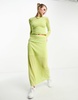 COLLUSION knit column maxi skirt in green