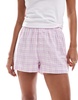 Cotton On flannel pajama boxer shorts in pink check