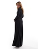 Bardot long sleeve maxi dress In black