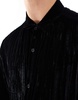 ASOS DESIGN boxy oversized crinkle velvet shirt in black