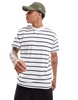 Brave Soul oversized high neck striped T-shirt in white & navy