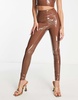 Commando faux leather patent perfect control leggings in tan - part of a set