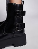 River Island chunky biker boot in black