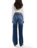 Bershka high waisted 90s wide leg jeans in dark wash