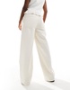 Mango oversized straight leg jeans in white