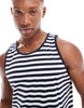 Brave Soul classic striped tank in white & navy