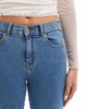 Dr Denim Lexy straight mid waist slim straight leg jeans in pyke mid blue plain wash