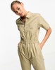 Dickies vale coverall short sleeve jumpsuit in khaki