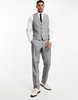 French Connection prince of wales check suit pants in mid gray