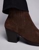 ASOS DESIGN chelsea boots in brown suede with cuban heel