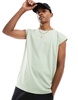 Brave Soul raw edge tank in sage green