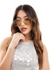 Le Specs metamorphosis oversized round sunglasses in gold