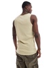 Brave Soul ribbed classic tank top in pale olive green