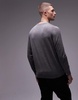 ARKET merino wool sweater with crew neck in dark gray melange