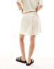 Vila stretch textured jersey shorts in cream - part of a set