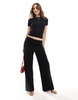 Fashionkilla super soft wide leg pants in black - part of a set