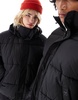 COLLUSION Unisex hooded puffer coat in black