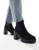 ASOS DESIGN Elma heeled chunky chelsea boots in black