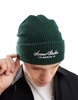 Cotton On waffle beanie with LA graphic in green