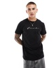 French Connection chest script logo t-shirt in black