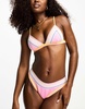 River Island stitch detail triangle bikini top in pink